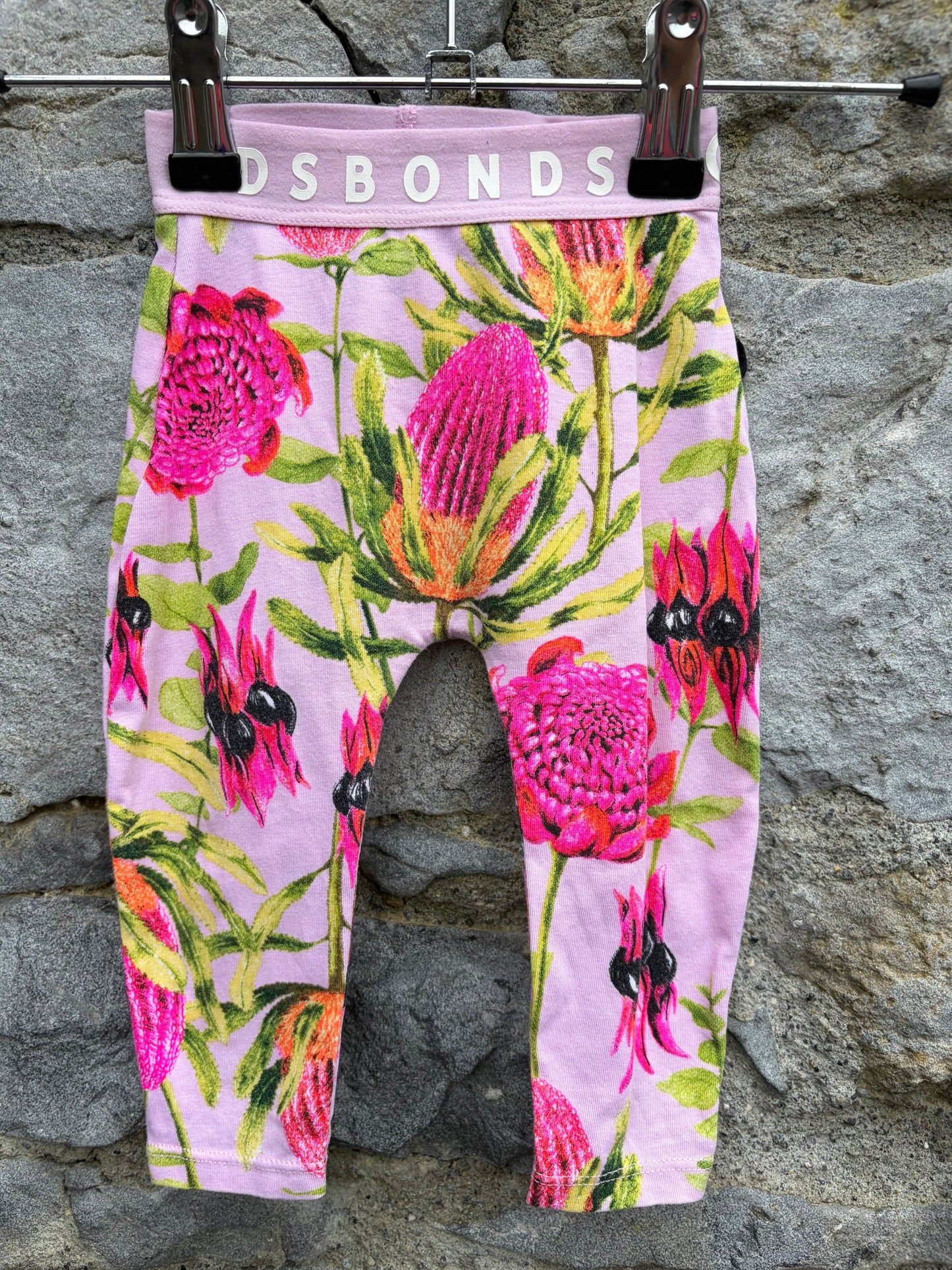 Pink botanical print leggings  3-6m (62-68cm)