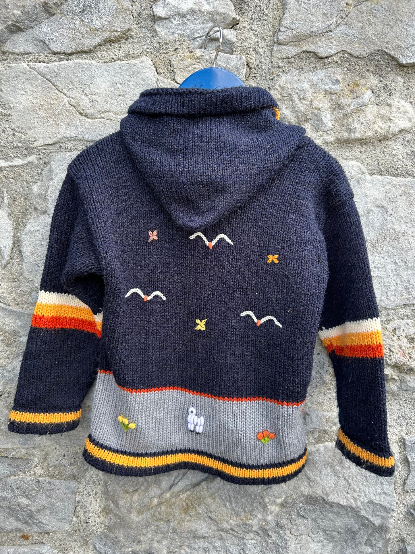 Navy Peruvian cardigan  3-4y (98-104cm)