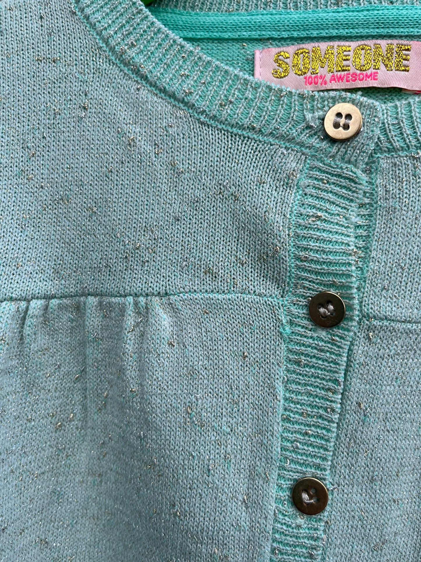 Green sparkly cardigan  6-7y (116-122cm)