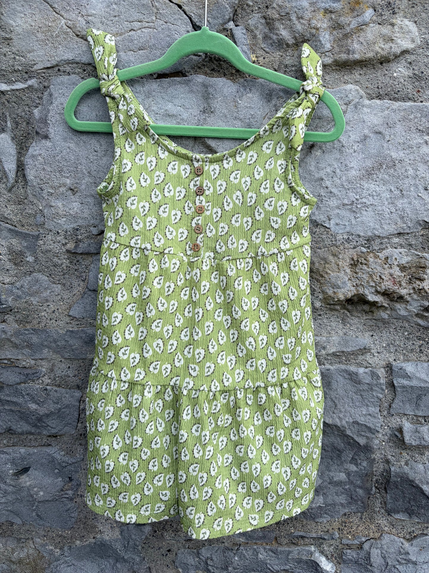 Leaves green summer dress 4y (104cm)
