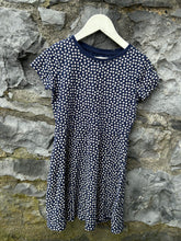Load image into Gallery viewer, Navy flower dots dress  7-8y (122-128cm)
