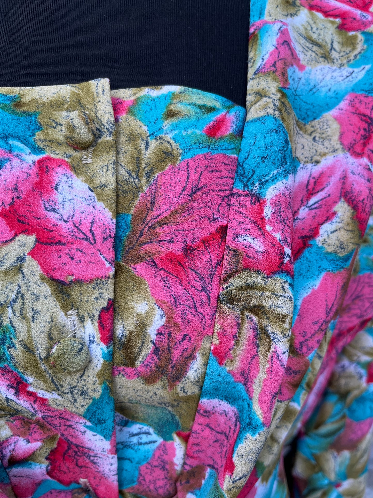 80s autumn flowers blouse uk 10-12