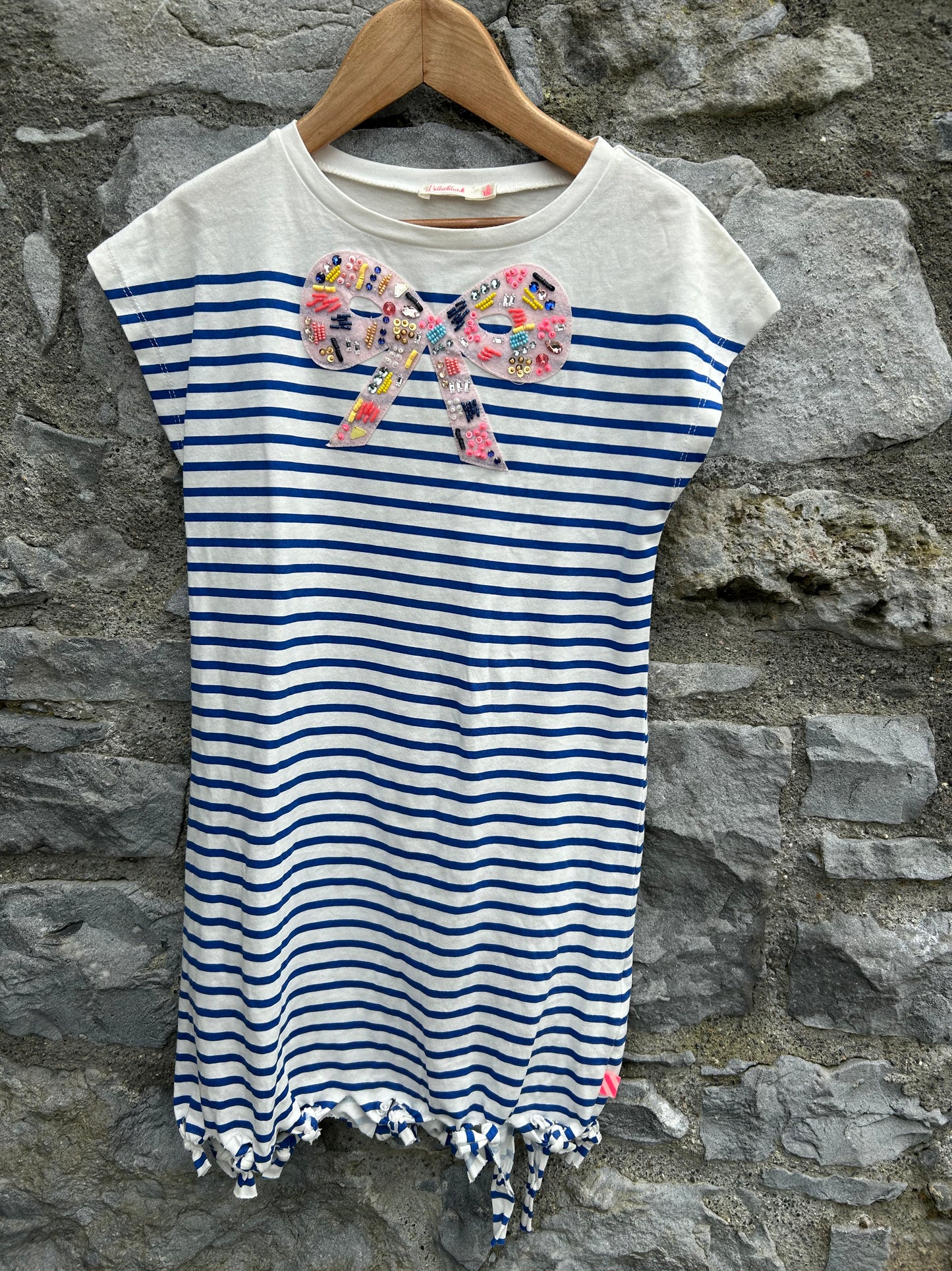 Bow stripy tunic 7-8y (122-128cm)