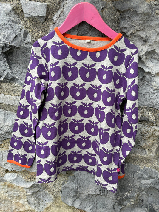 Purple apples grey top 5-6y (110-116cm)