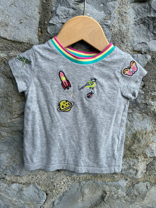 Grey T-shirt  6-9m (68-74cm)