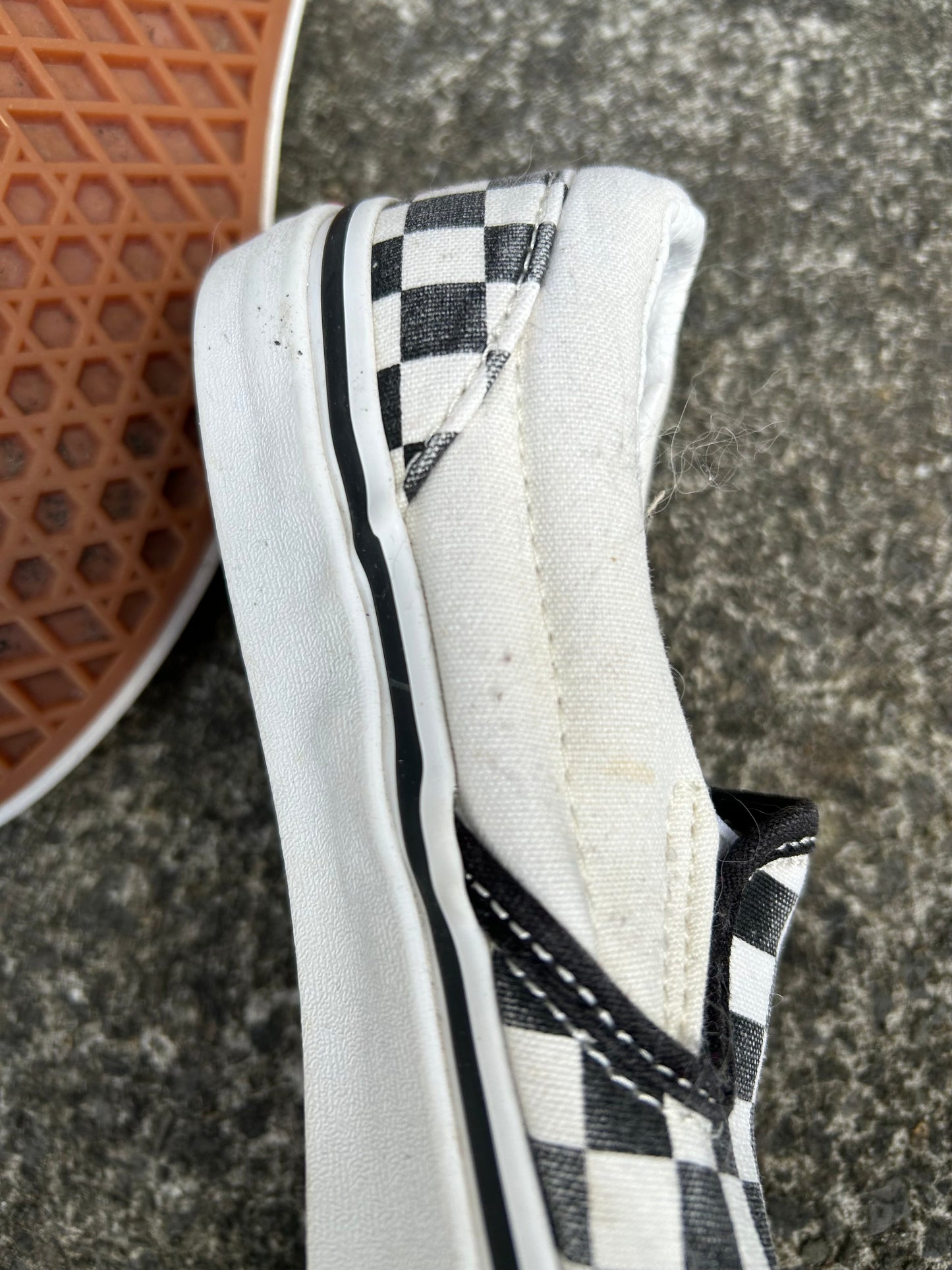 Black&off white Checker slip ons   uk 1.5 (eu 34)