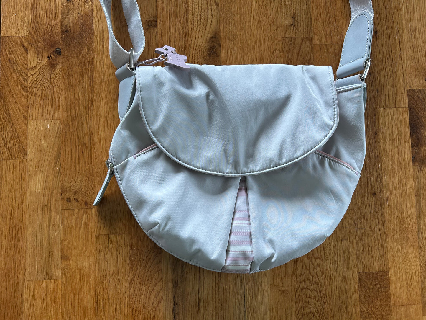 Cream&pink crossbody bag