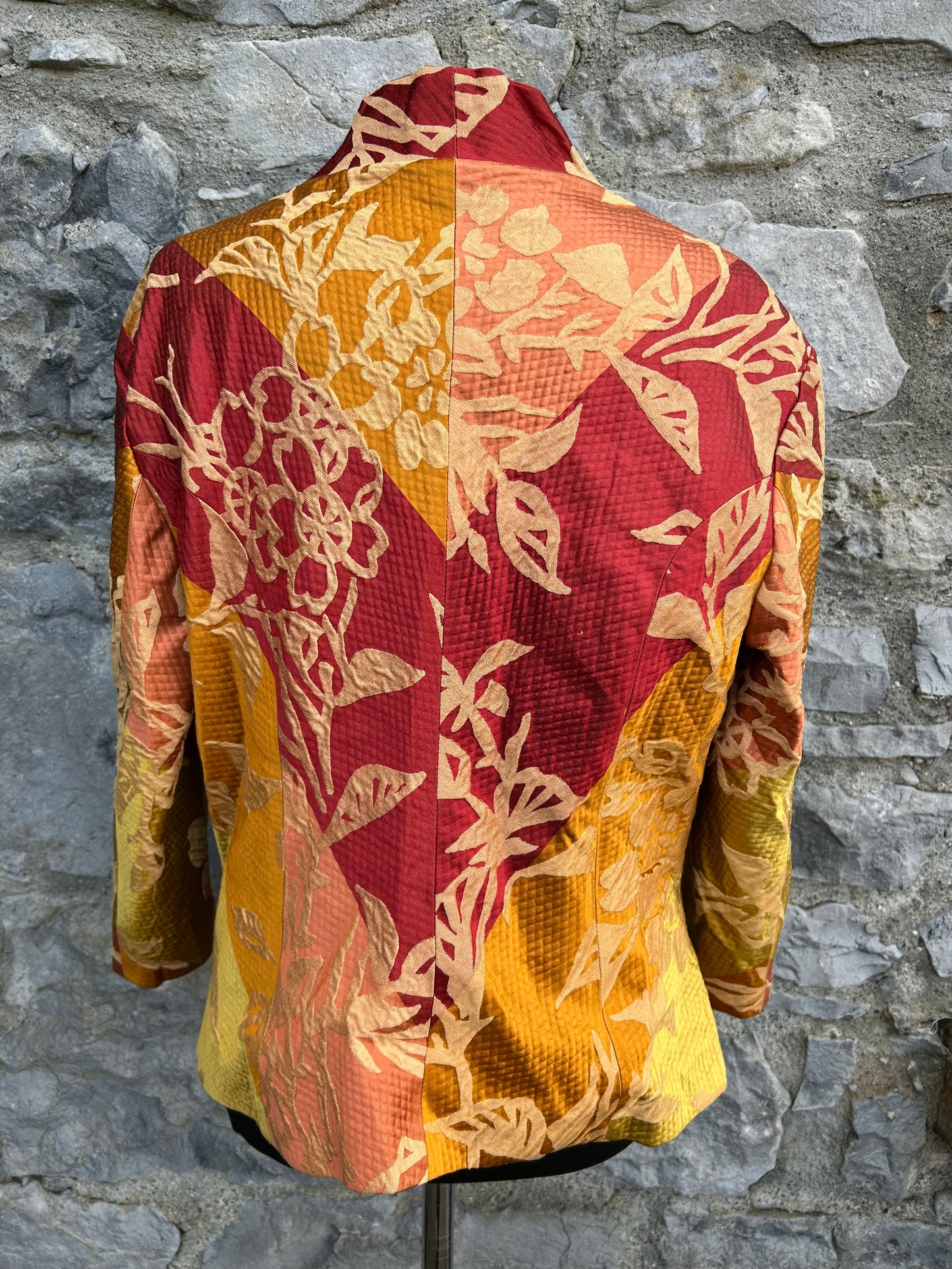 90s Red&orange floral jacket uk 12-14