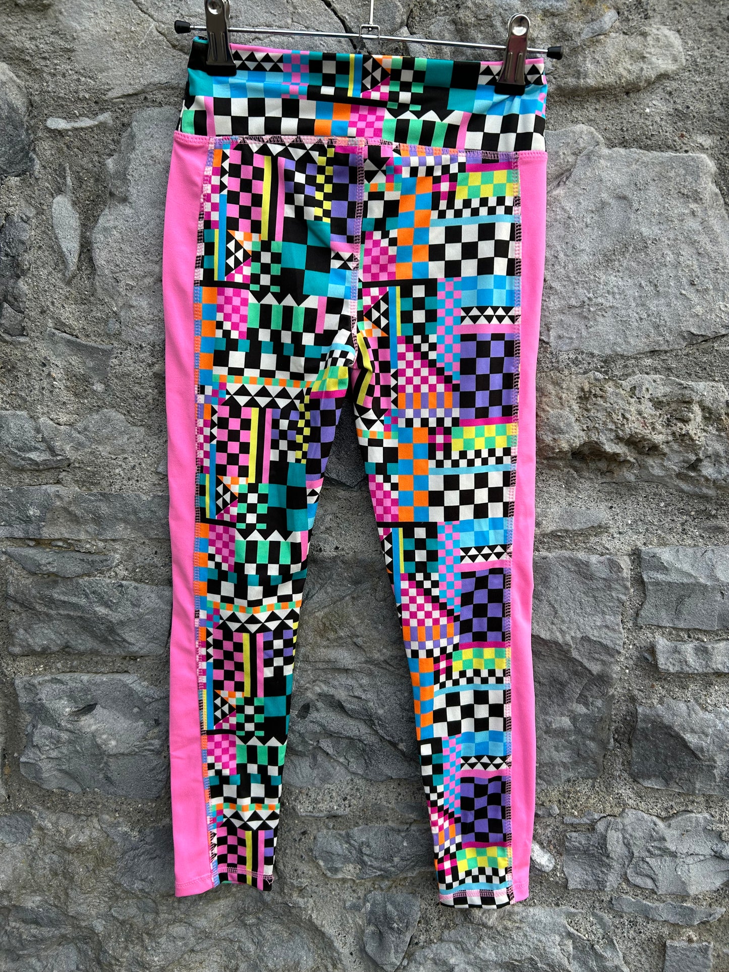 Colourful check leggings  8-9y (128-134cm)
