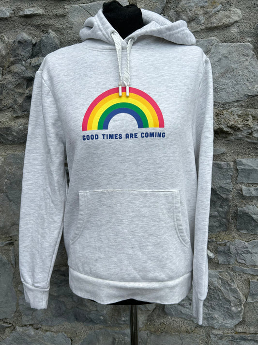 Grey rainbow hoodie uk 8-10