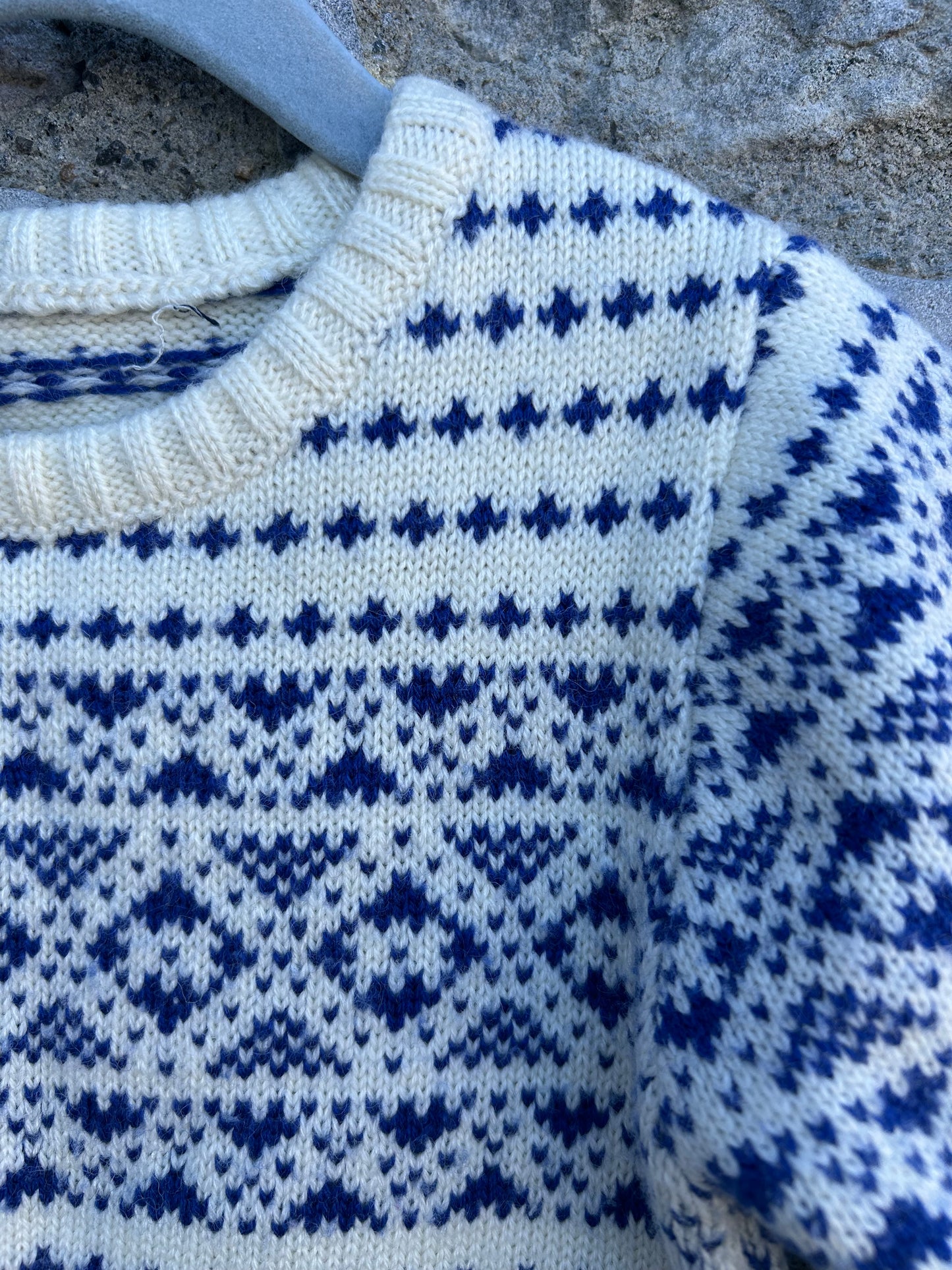 Nordic style White&blue jumper   18-24m (86-92cm)