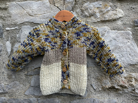 Melange&brown woolly cardigan  3m (62cm)