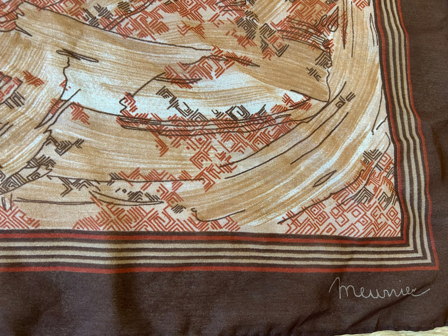 Brown abstract scarf