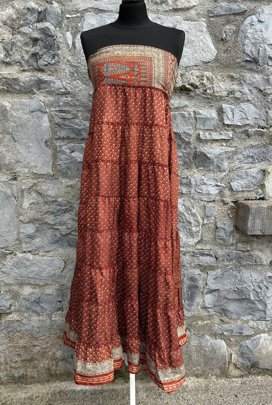 Brown tiered dress uk 6-8