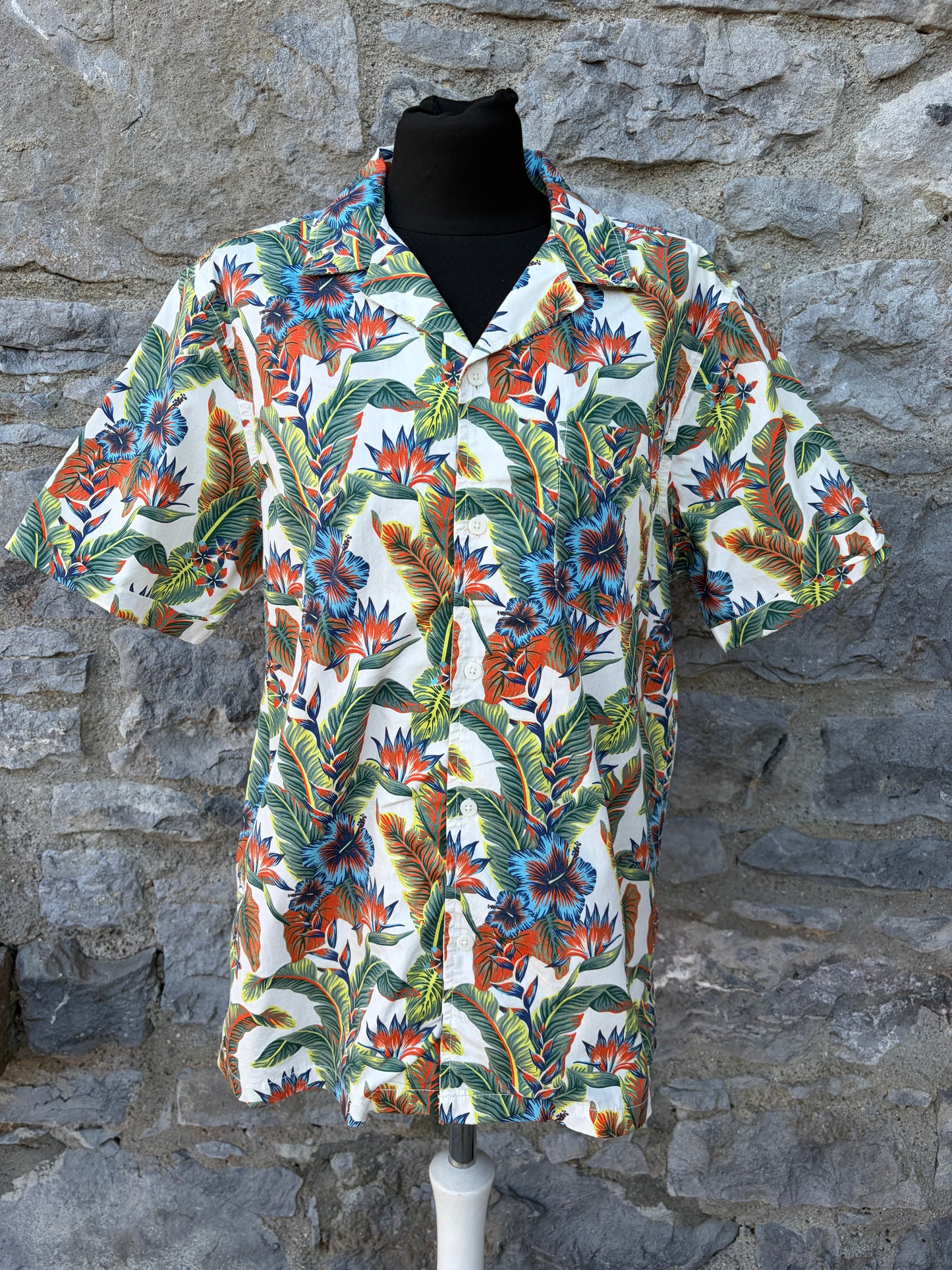 90s tropical flowers shirt Medium