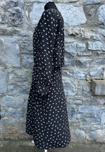 Load image into Gallery viewer, 80s feathers black dress uk 12-14
