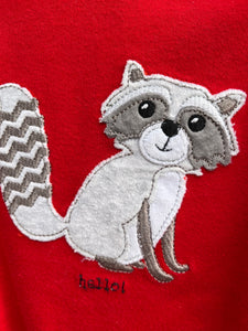 Raccoon red onesie    3-6m (62-68cm)