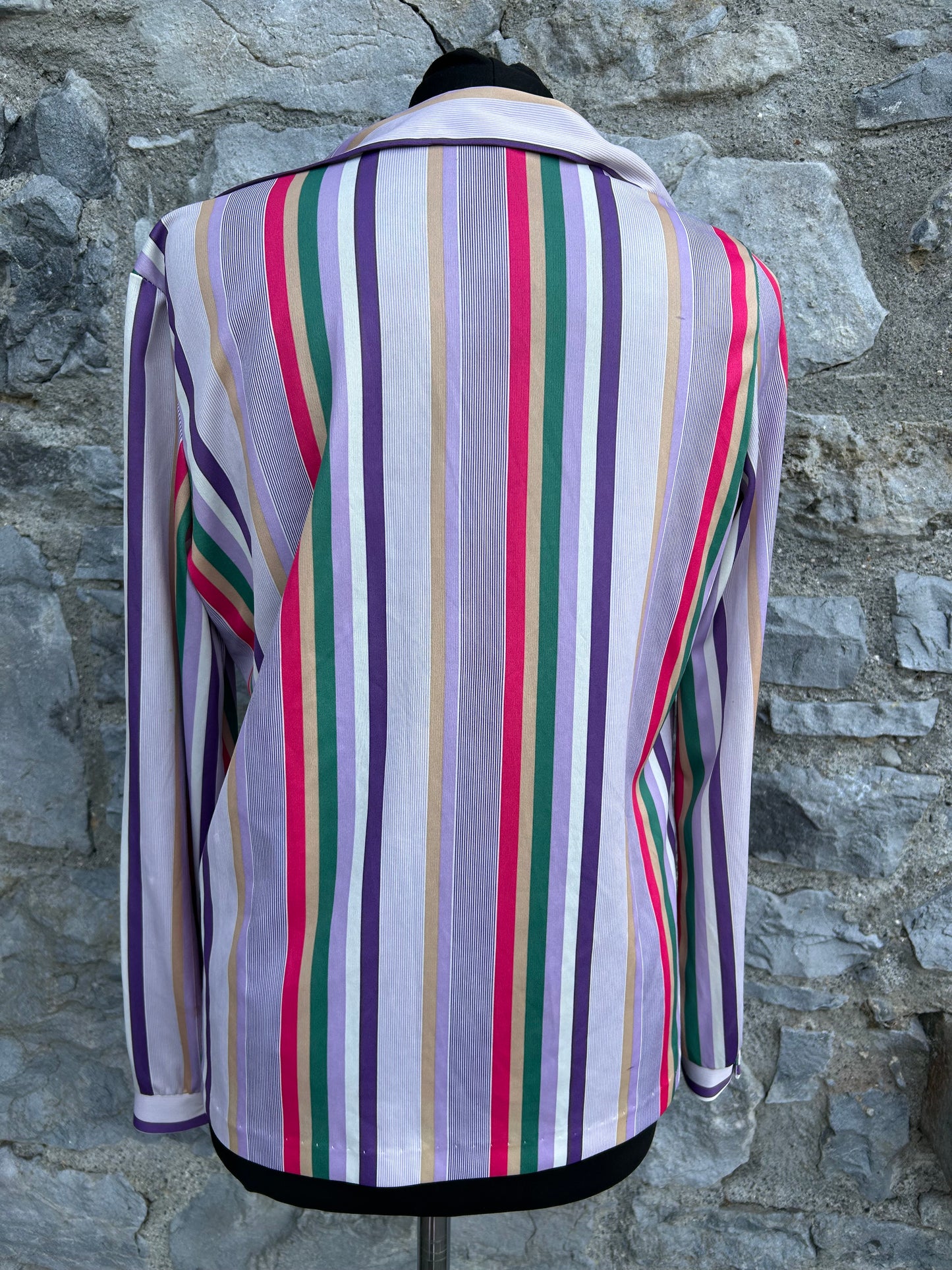 90s Purple stripy blouse uk 14