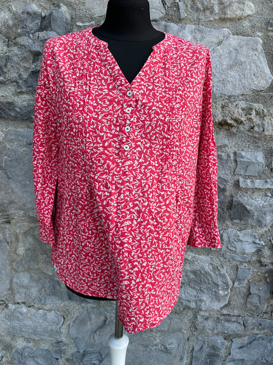 Red flower blouse uk 10