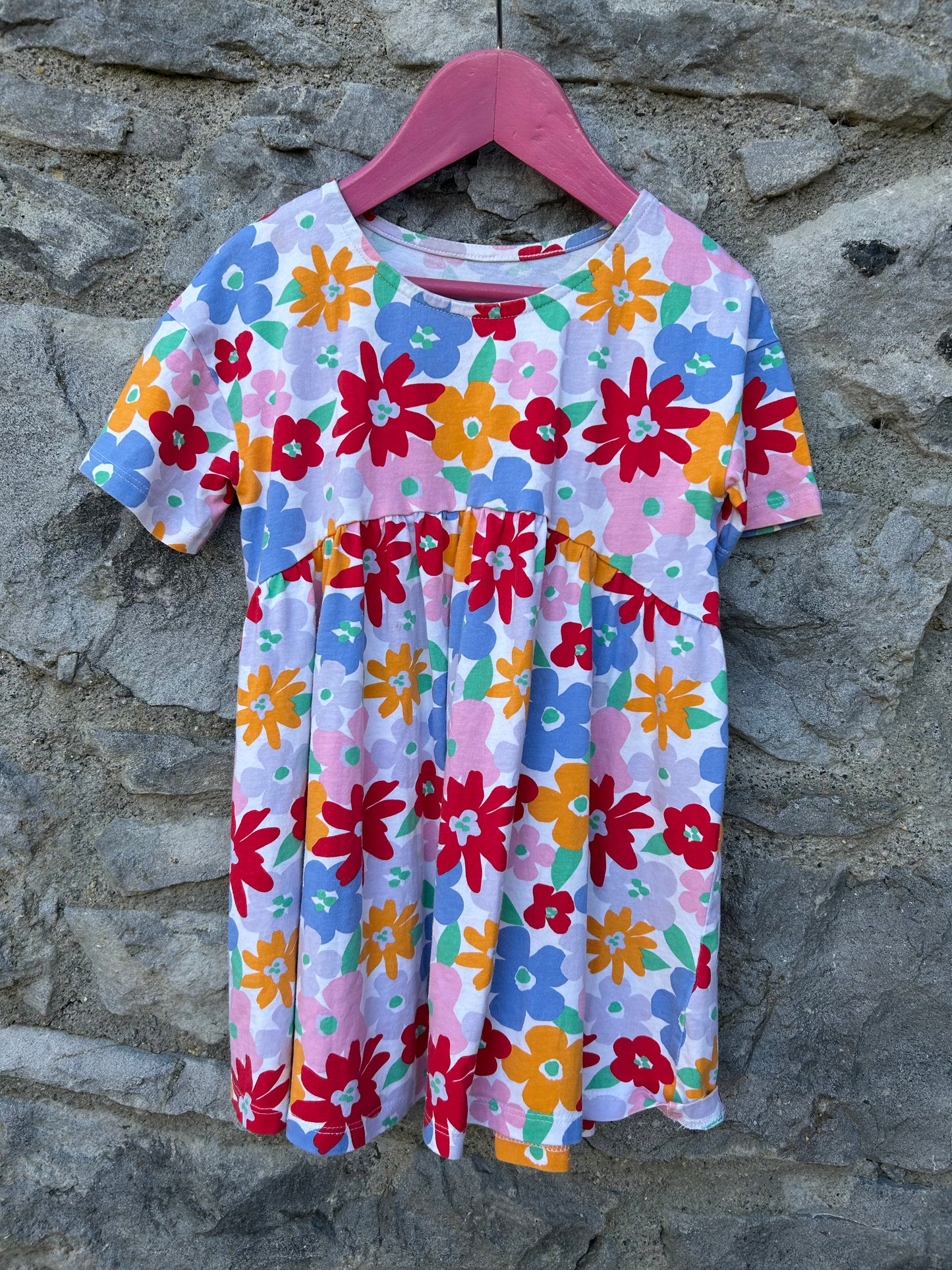 Colourful flowers dress 3-4y (98-104cm)