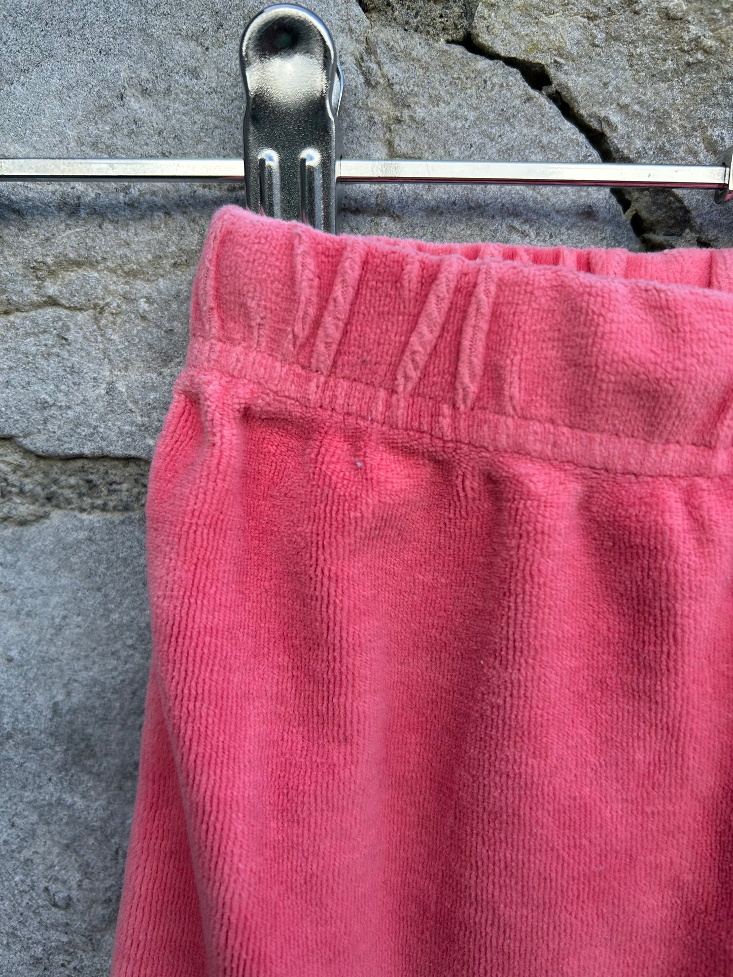 Pink velour pants   3-6m (62-68cm)