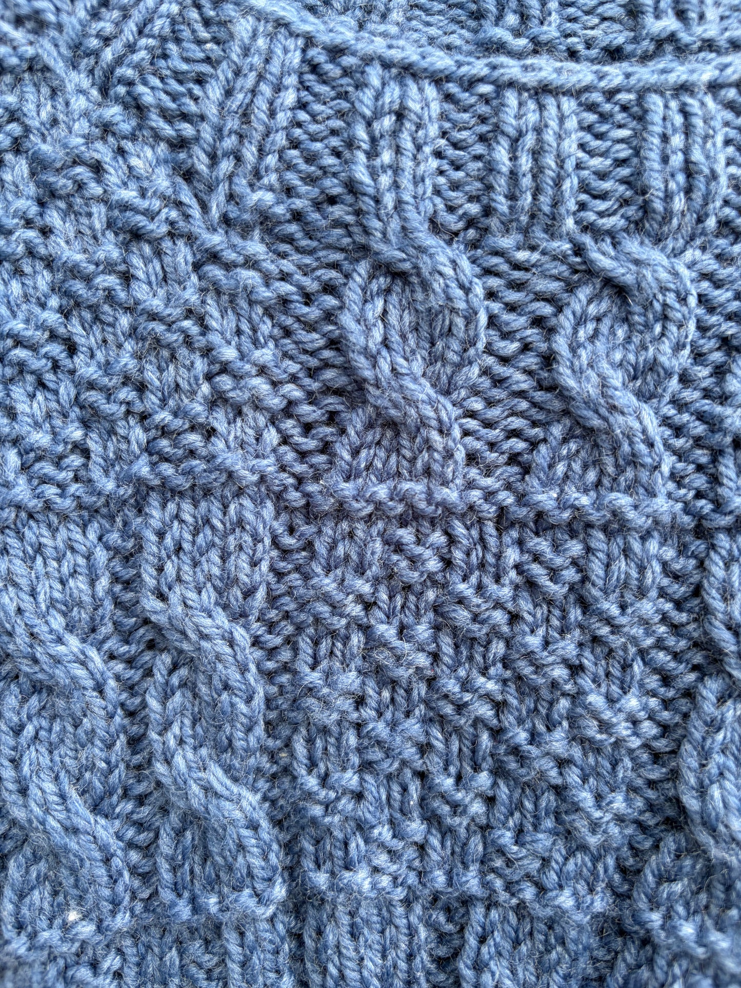 Blue Aran style jumper  4-5y (104-110cm)