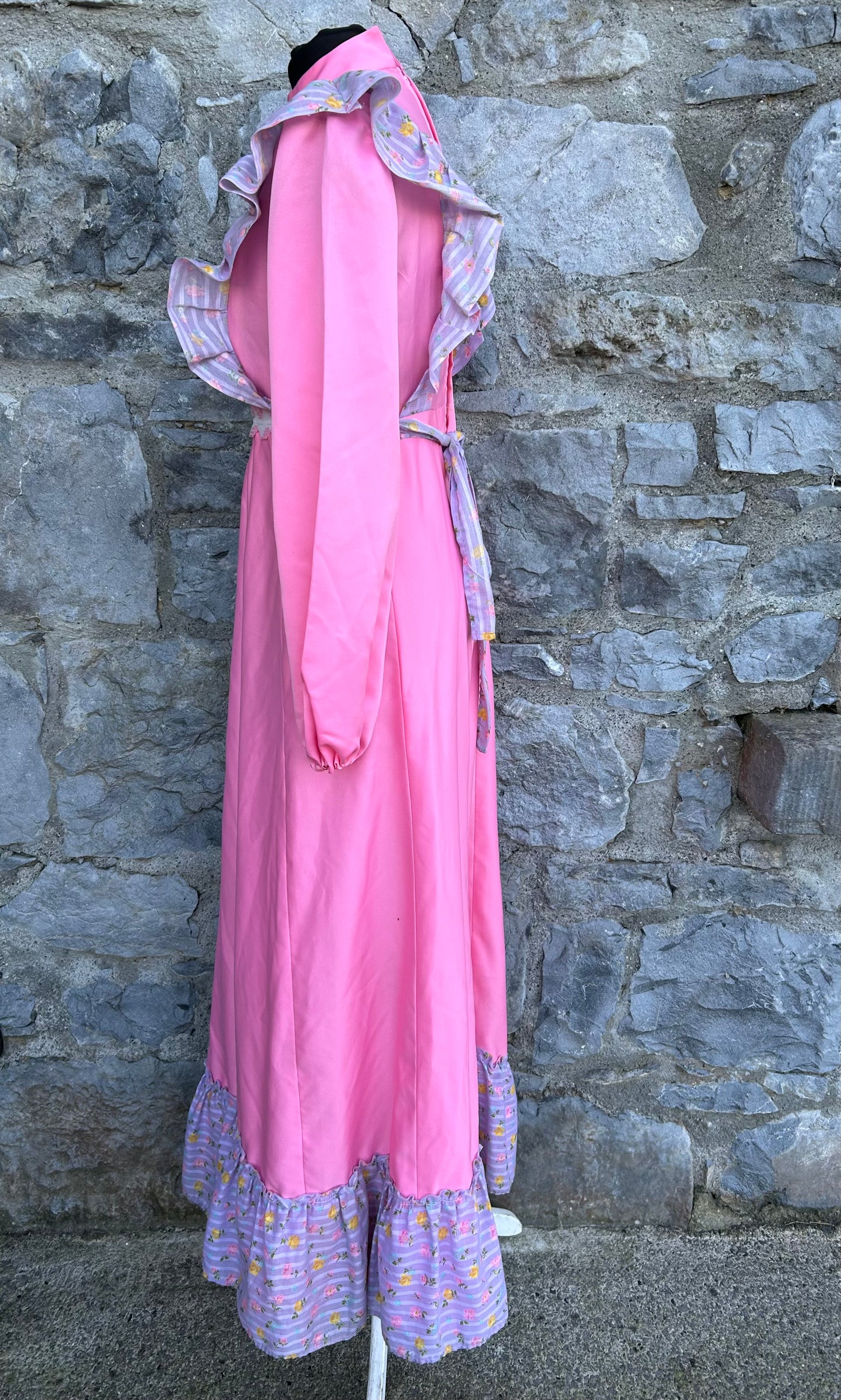 70s pink maxi dress uk 6-8