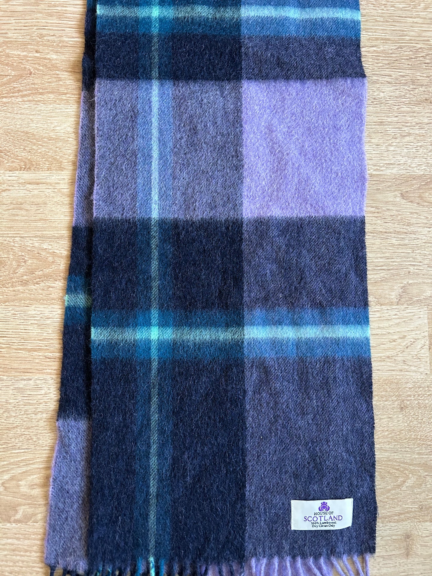 Purple check scarf