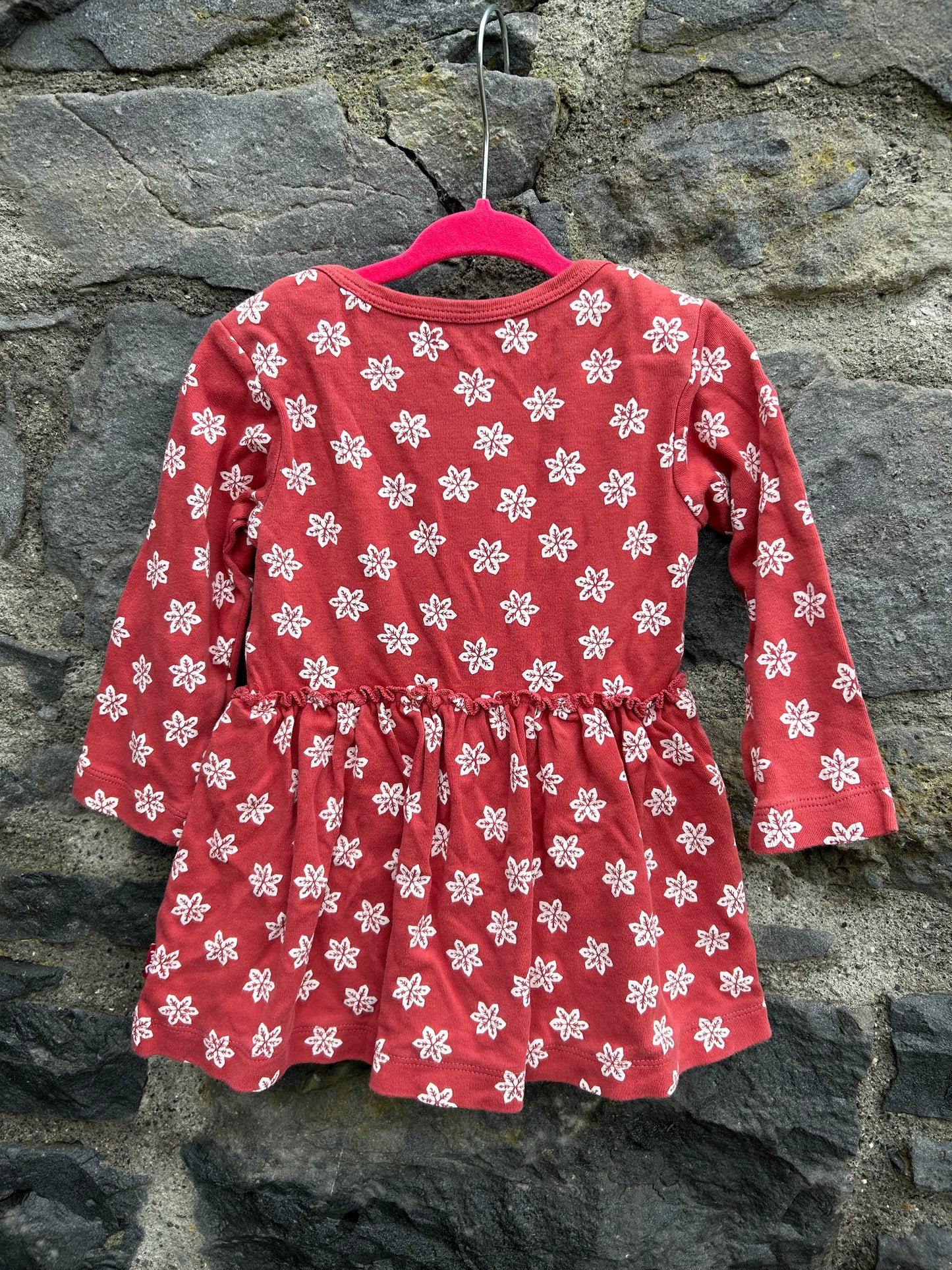 Snowflakes red dress with a vest  12-18m (80-86cm)