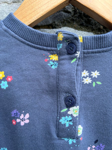 Navy floral sweatshirt  2-3y (92-98cm)