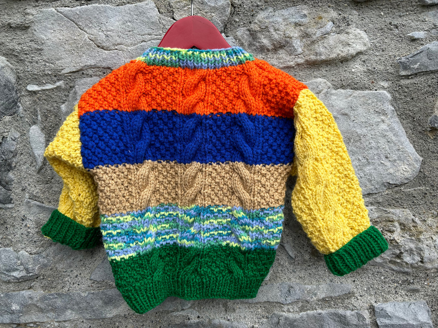 Colourful Aran cardigan  18m (86cm)