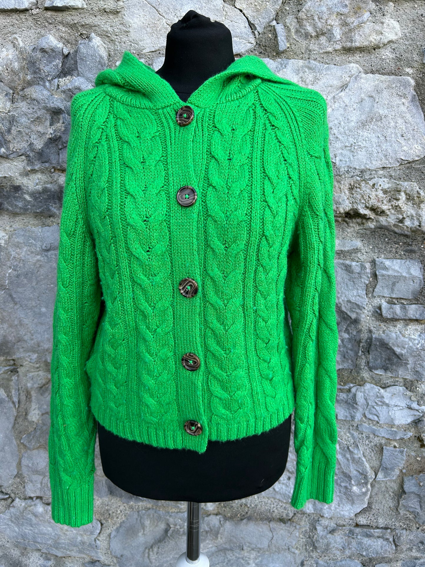 Green hooded cardigan uk 8-10