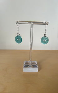 Light Blue button earrings
