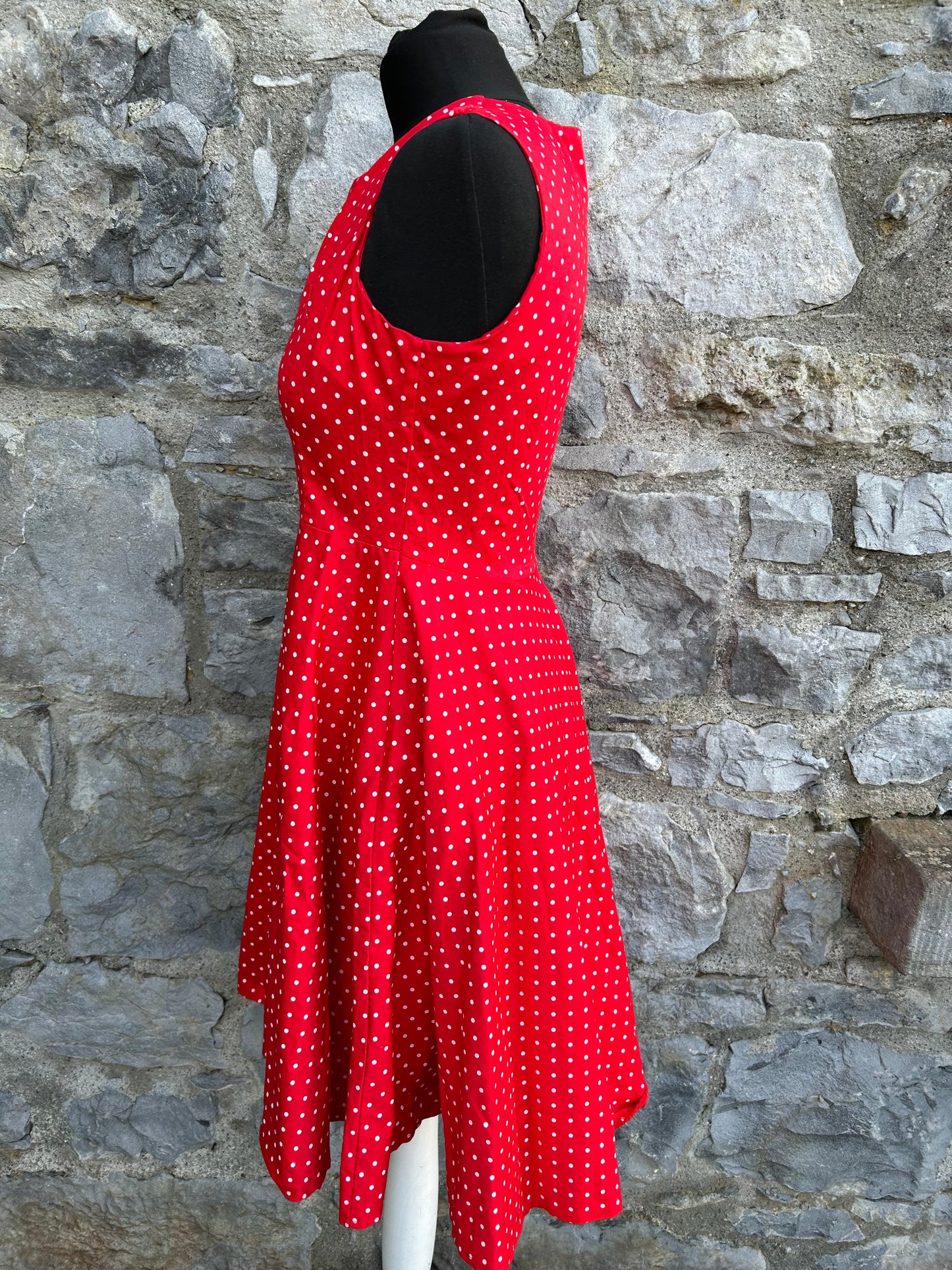 Red polka dots dress uk 8