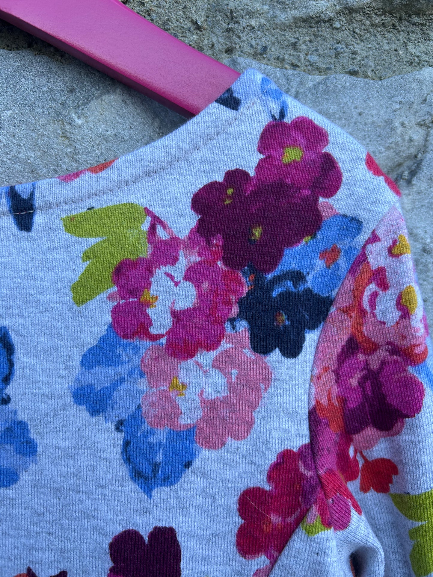 Floral grey dress  7y (122cm)