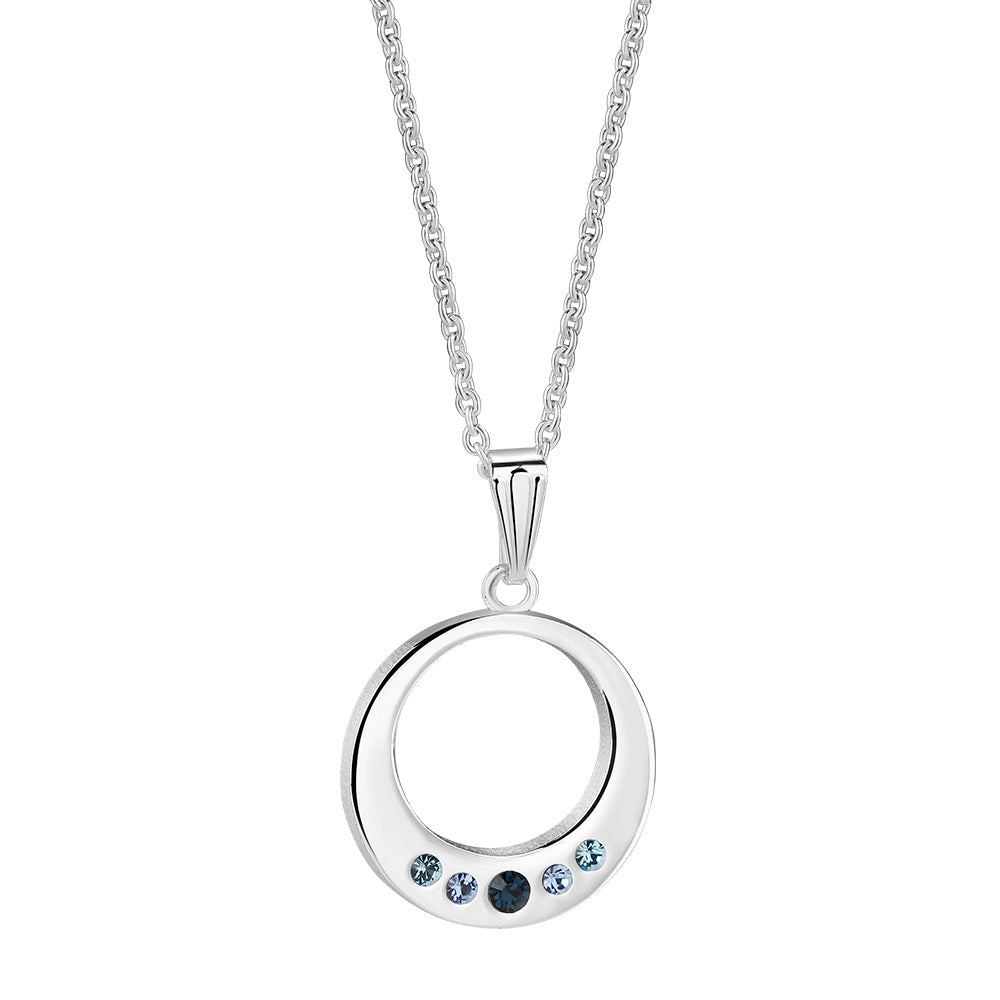 Circle & blue stone necklace