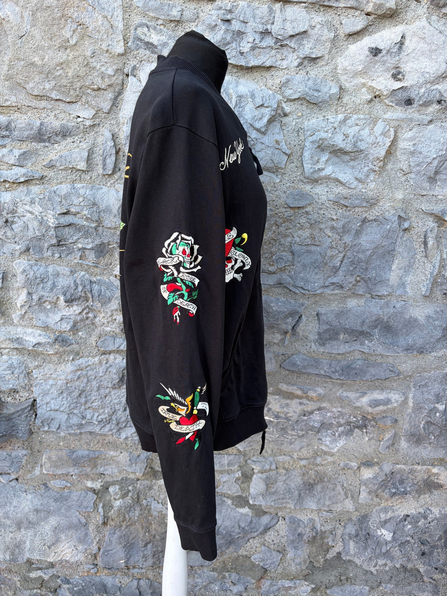 Embroidered tattoo graphics bomber jacket Medium