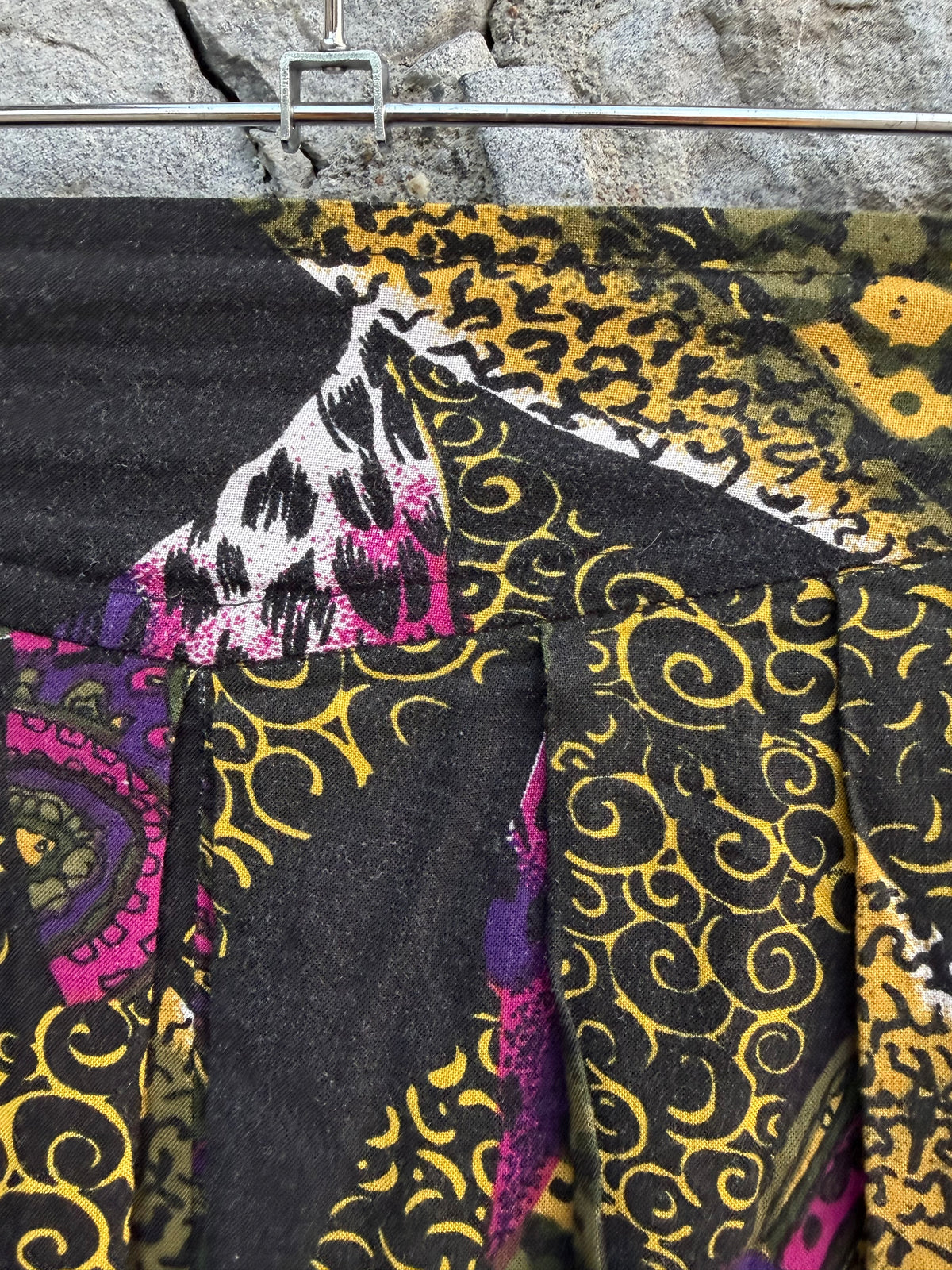 80s gold&purple abstract skirt uk 16