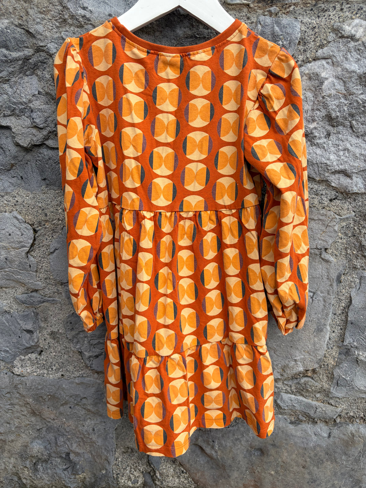 Orange geometric dress  5-6y (110-116cm)