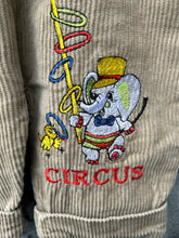 Load image into Gallery viewer, 80s Brown Cord circus dungarees  3-6m (62-68cm)

