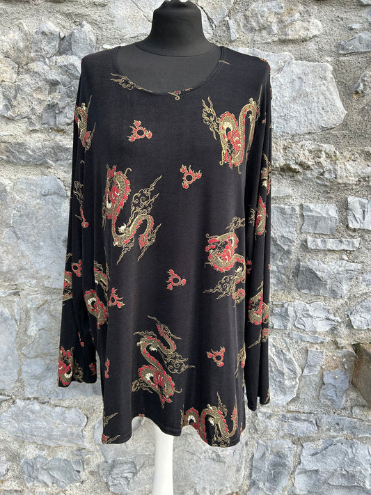 Y2K dragons black top uk 18-20
