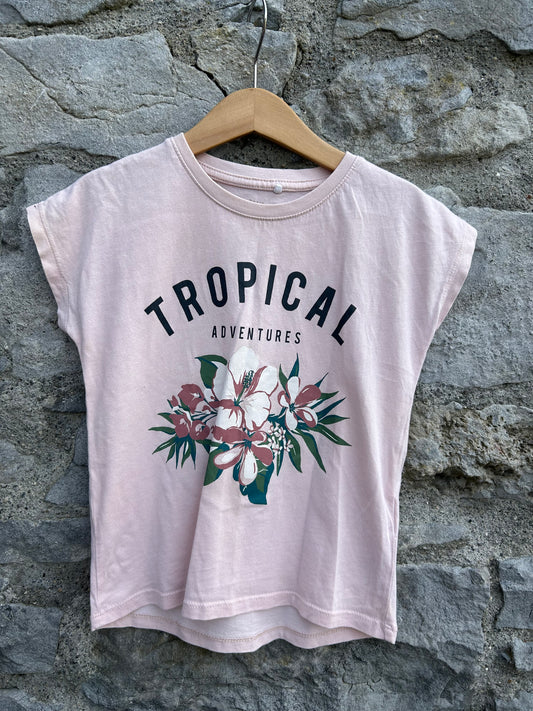 Tropical pink T-shirt  5y (110cm)