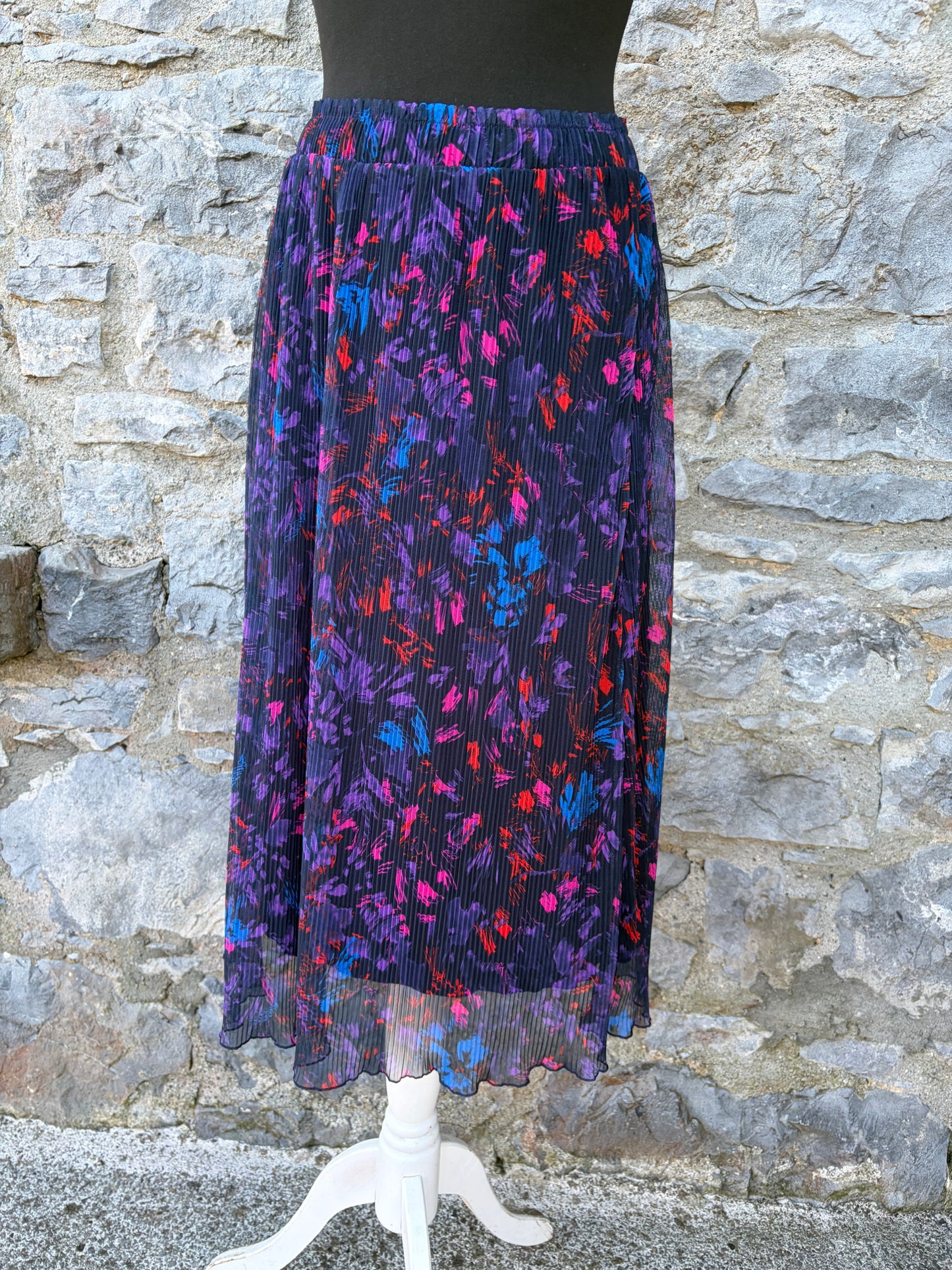 Purple floral pleated skirt uk 8-10