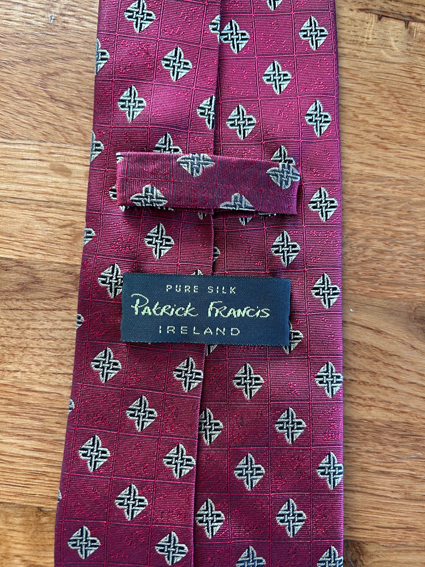 Maroon celtic print tie