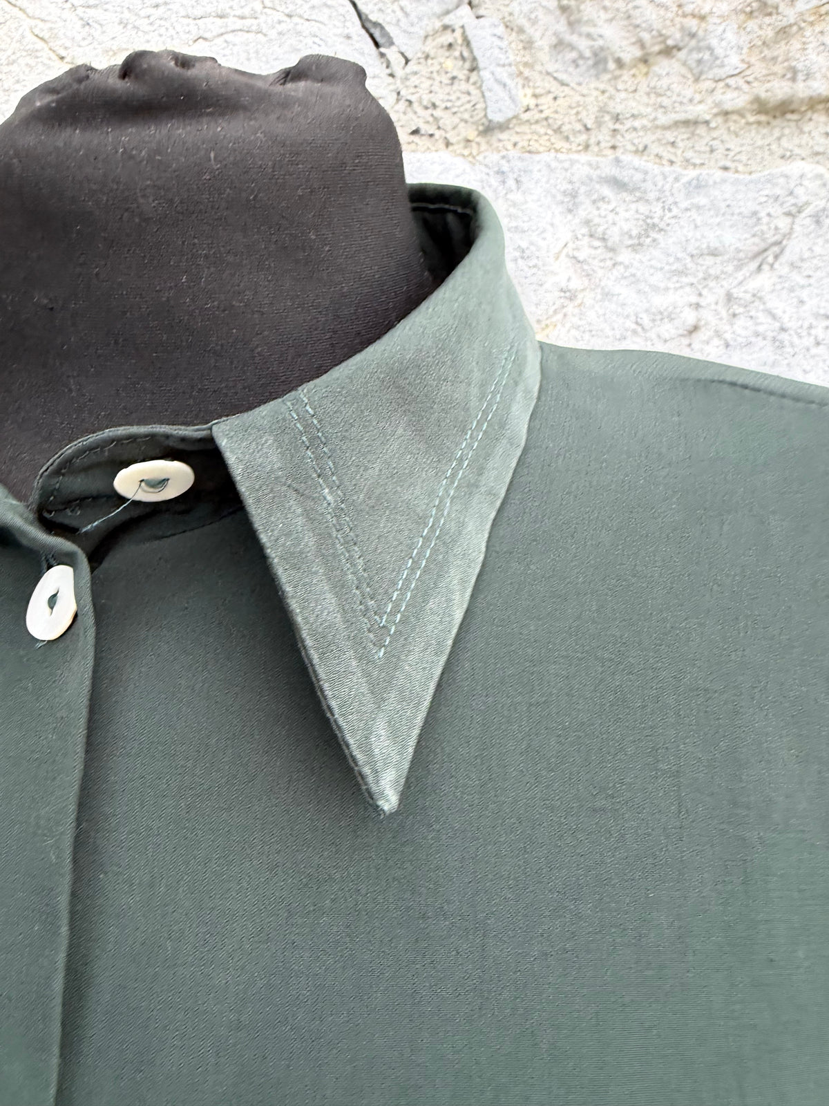 90s dark green blouse uk 10-12