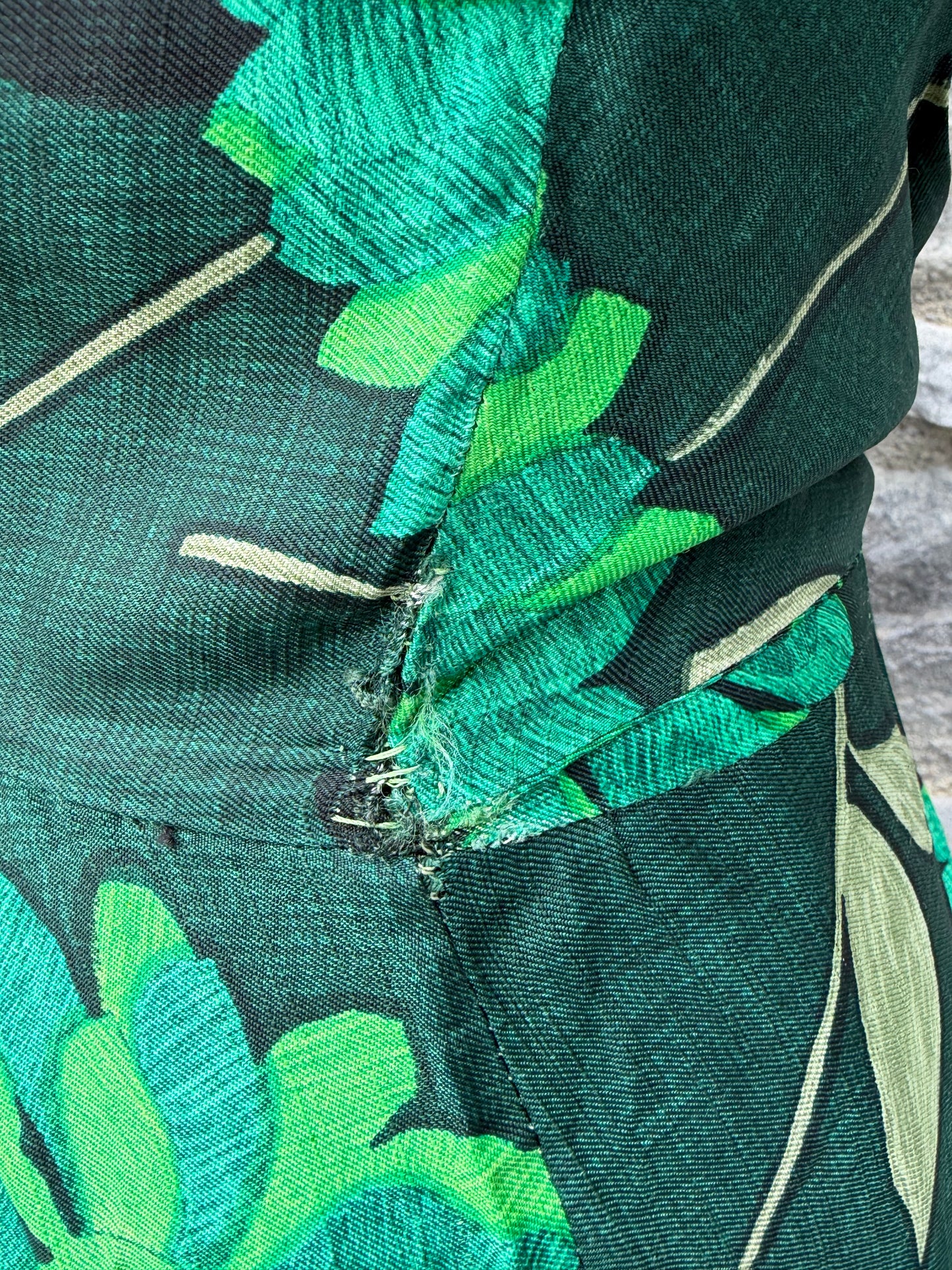 90s green flowers dress uk 6