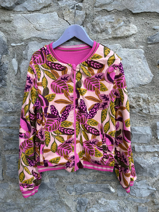 Pink leaves reversible bomber jacket  10y (140cm)