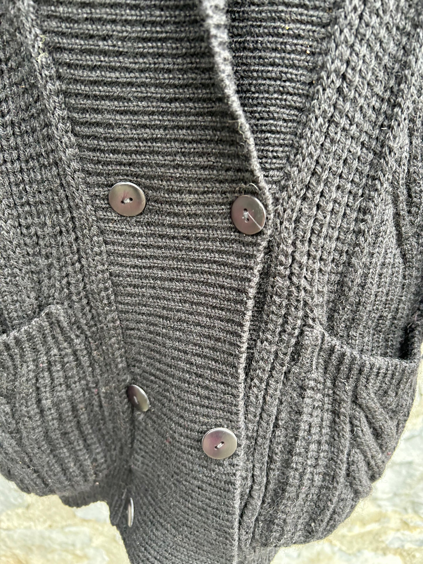 80s black cardigan uk 16-18