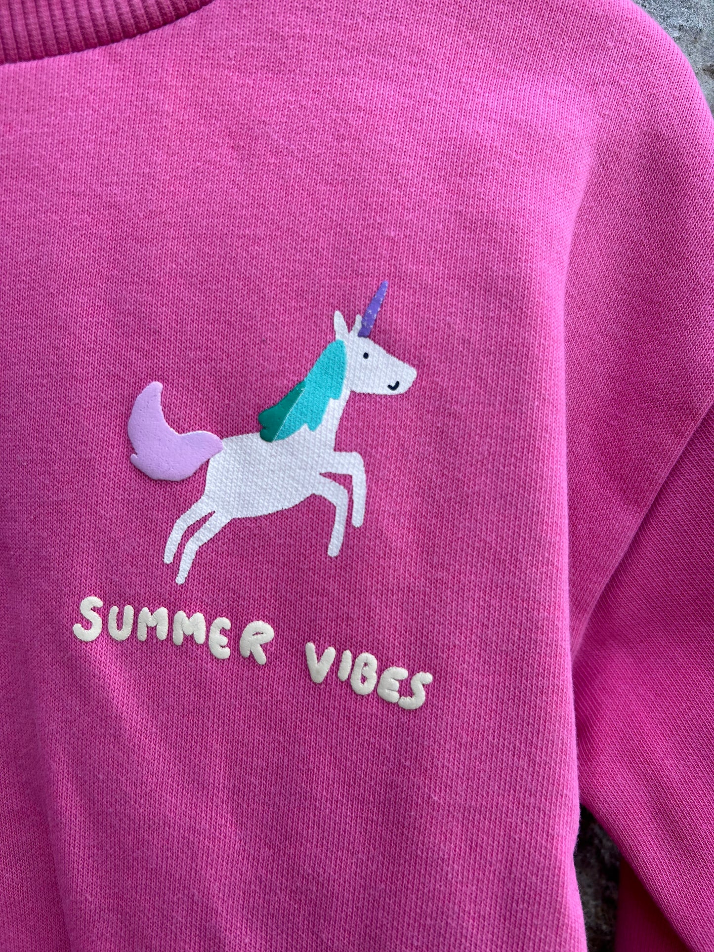 Summer vibes pink sweatshirt  2-3y (92-98cm)