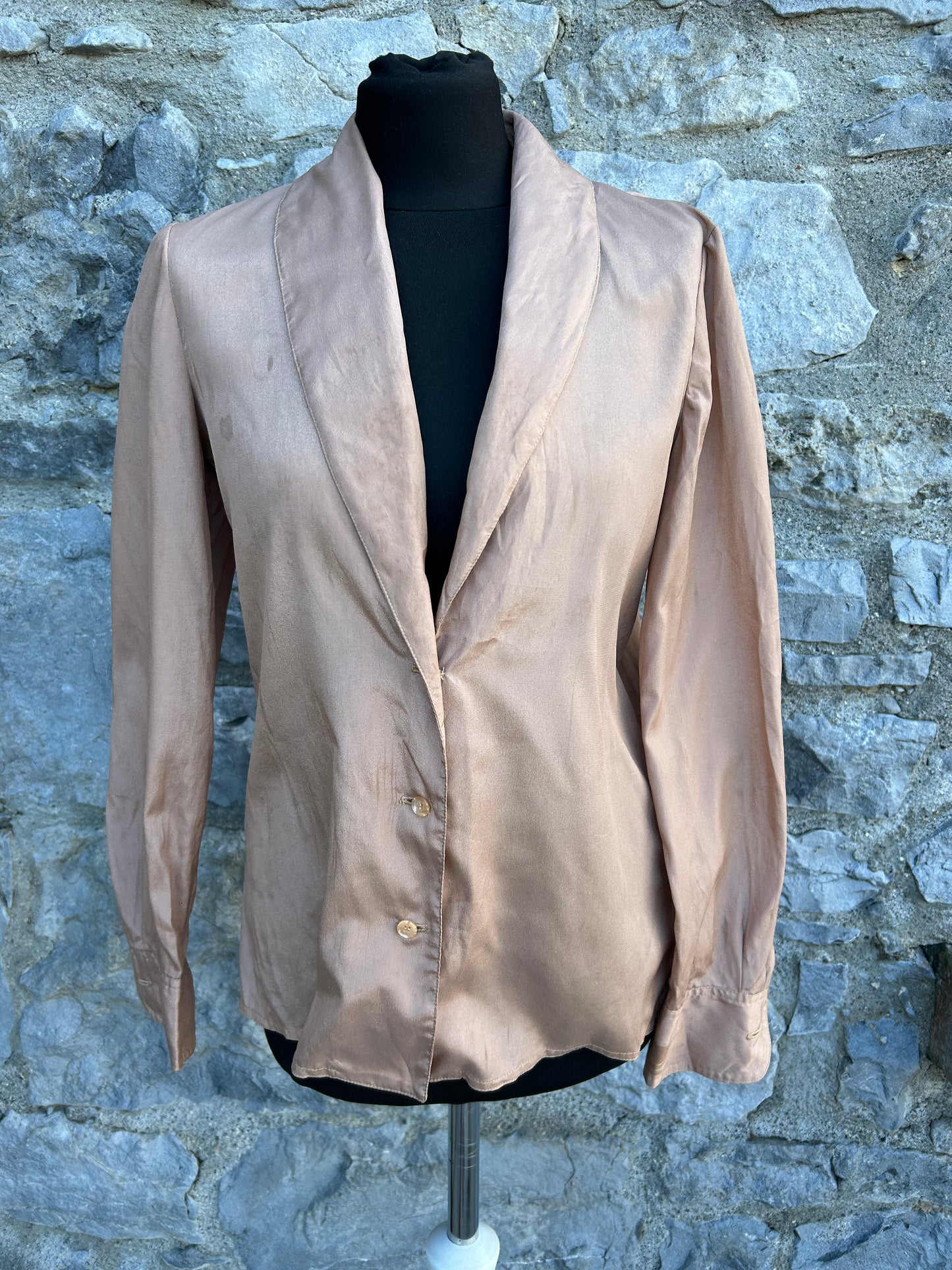 80s dusty pink blouse uk 8-10